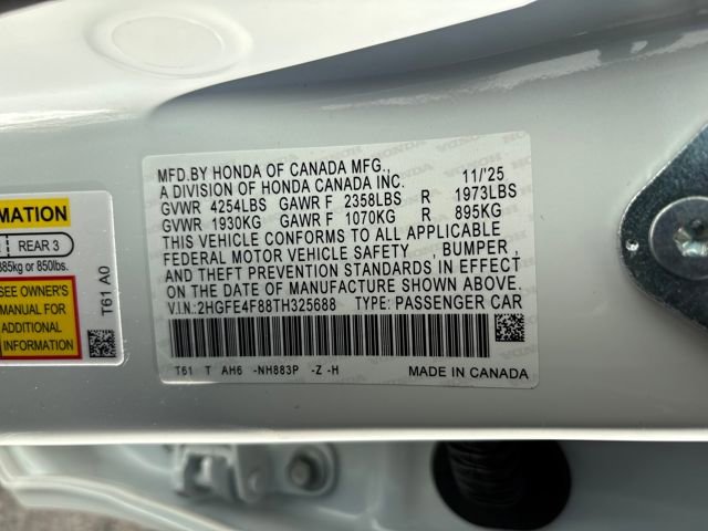 New 2026 Honda Civic Sport image 31