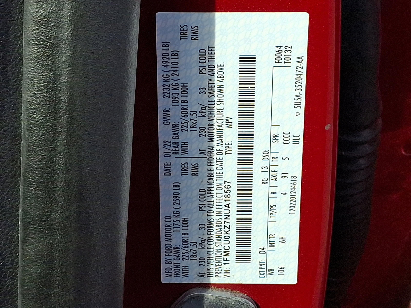 Used 2022 Ford Escape SEL image 28