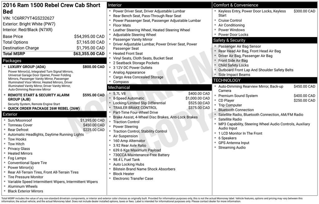 Used 2016 RAM 1500 Rebel w/ Luxury Group AWD/4WD image 28