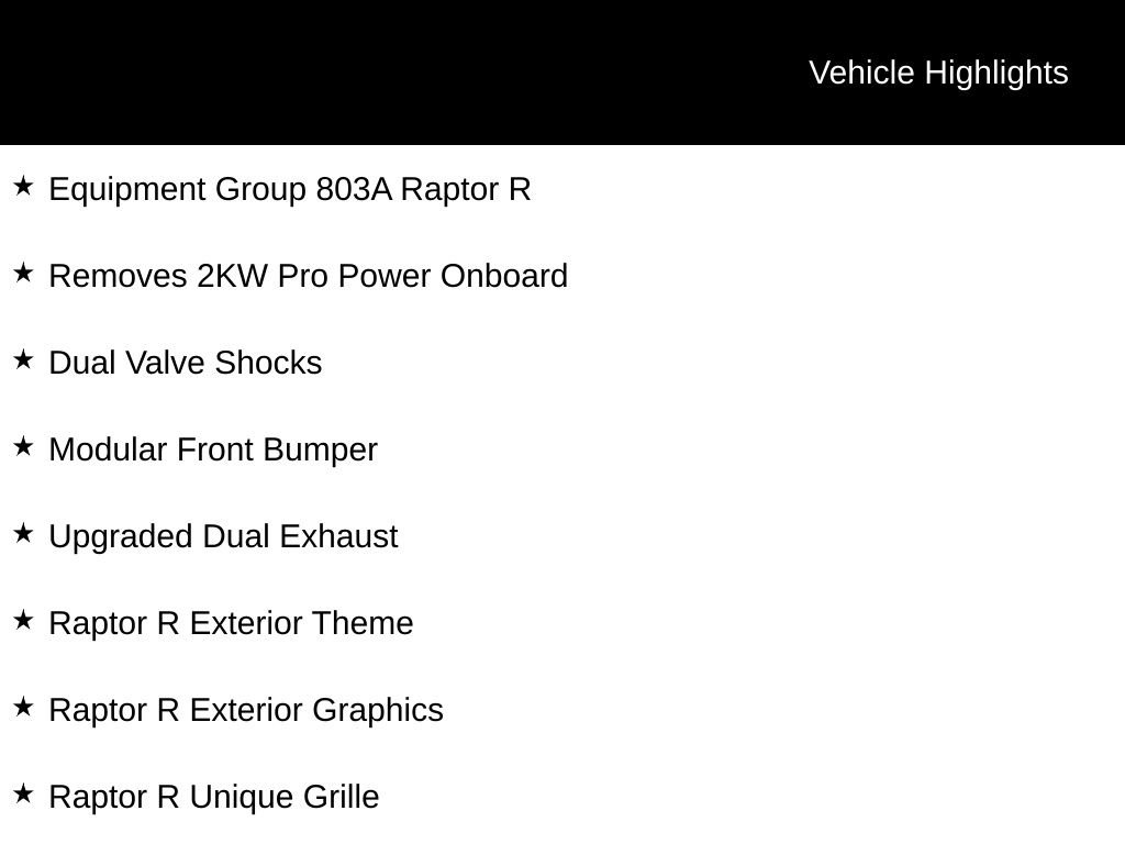 New 2025 Ford F150 Raptor w/ Equipment Group 803A Raptor R image 7