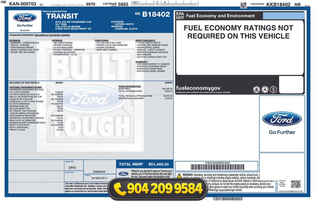 Used 2019 Ford Transit 350 XLT RWD image 4