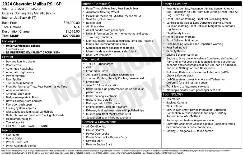 Used 2024 Chevrolet Malibu RS FWD image 17