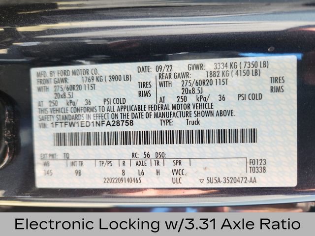 Certified 2022 Ford F150 Platinum w/ Equipment Group 701A High image 28