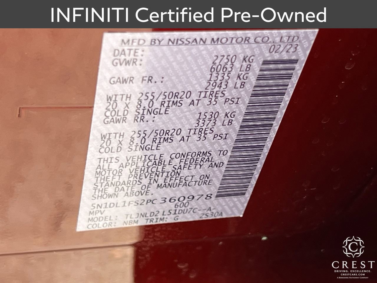 Certified 2023 INFINITI QX60 Luxe w/ Cargo Package AWD/4WD image 33