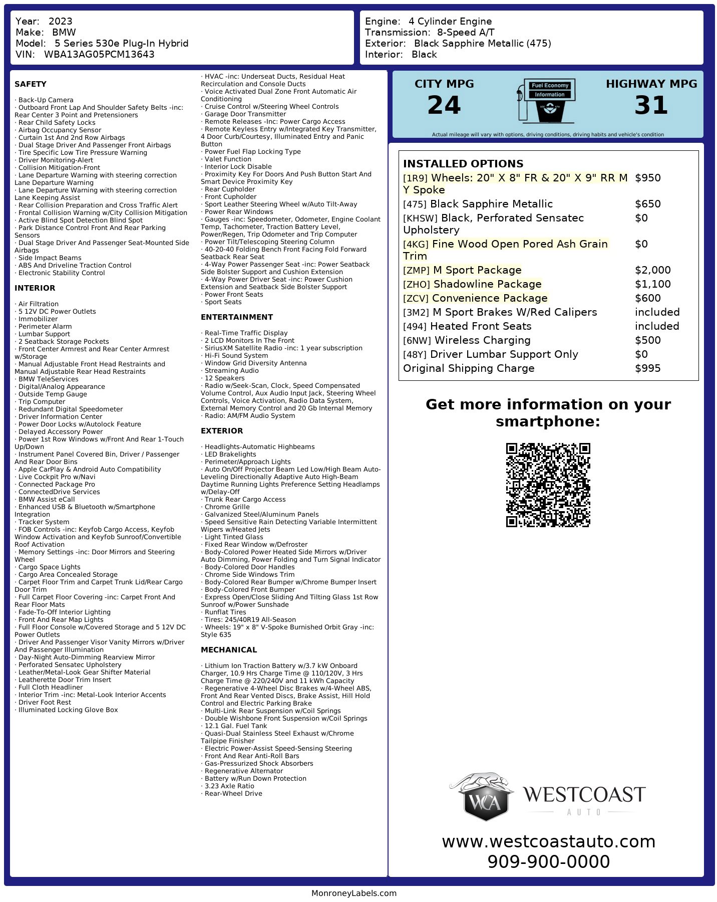 Used 2023 BMW 530e w/ M Sport Package image 6