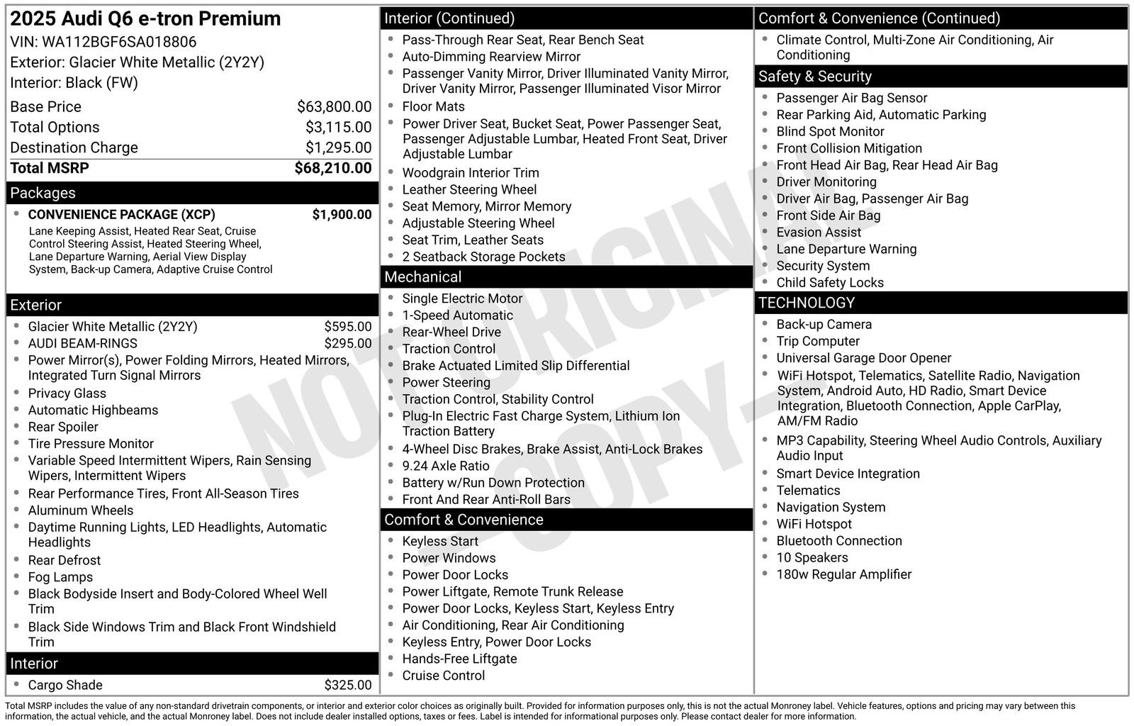 Certified 2025 Audi Q6 e-tron Premium w/ Convenience Package image 31