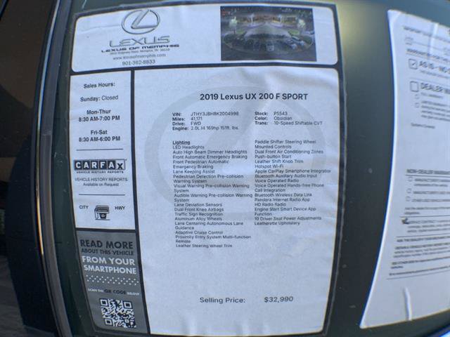 Used 2019 Lexus UX 200 F Sport w/ F Sport Premium Package FWD image 26