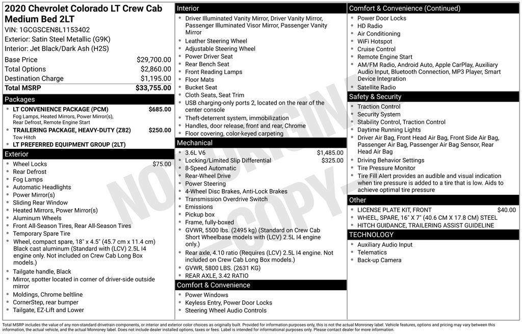 Used 2020 Chevrolet Colorado LT w/ LT Convenience Package image 30