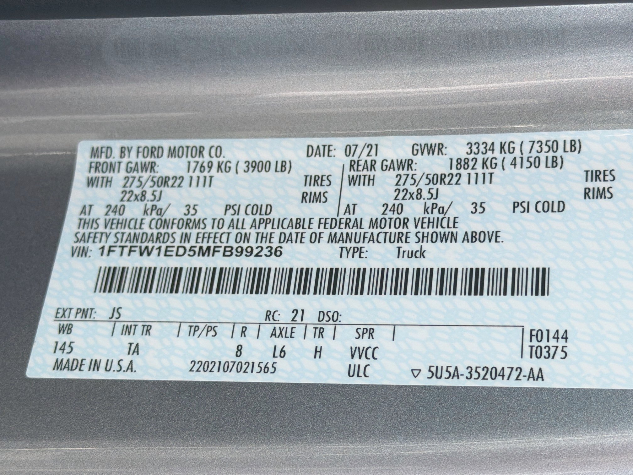 Used 2021 Ford F150 Limited AWD/4WD image 43