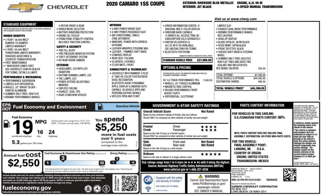 Used 2020 Chevrolet Camaro SS image 3