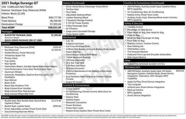 Used 2021 Dodge Durango GT w/ Blacktop Package AWD/4WD image 12