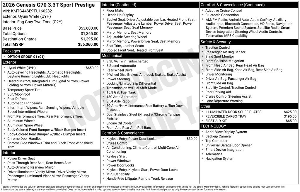 Used 2026 Genesis G70 3.3T Sport Prestige image 4