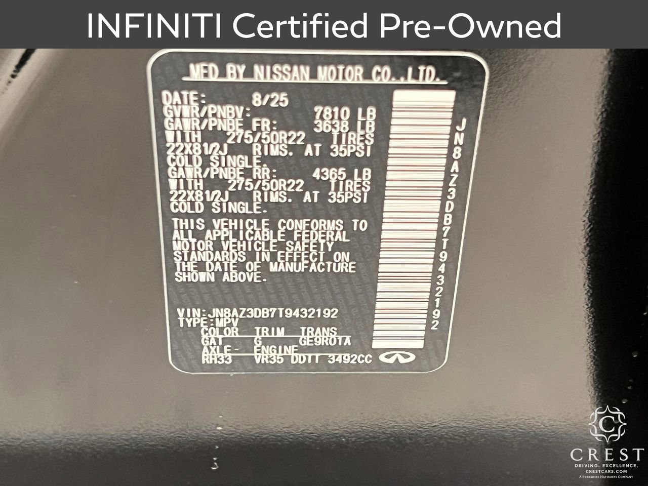 Certified 2026 INFINITI QX80 4WD w/ Sport Exterior Package image 32