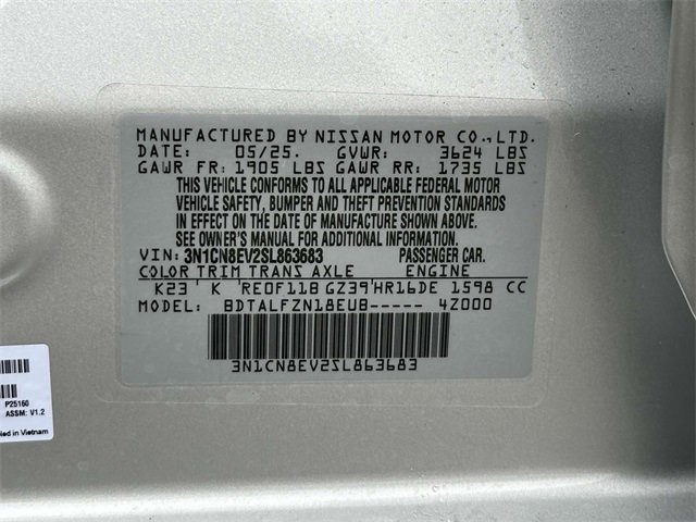 New 2025 Nissan Versa SV w/ Trunk Package image 25