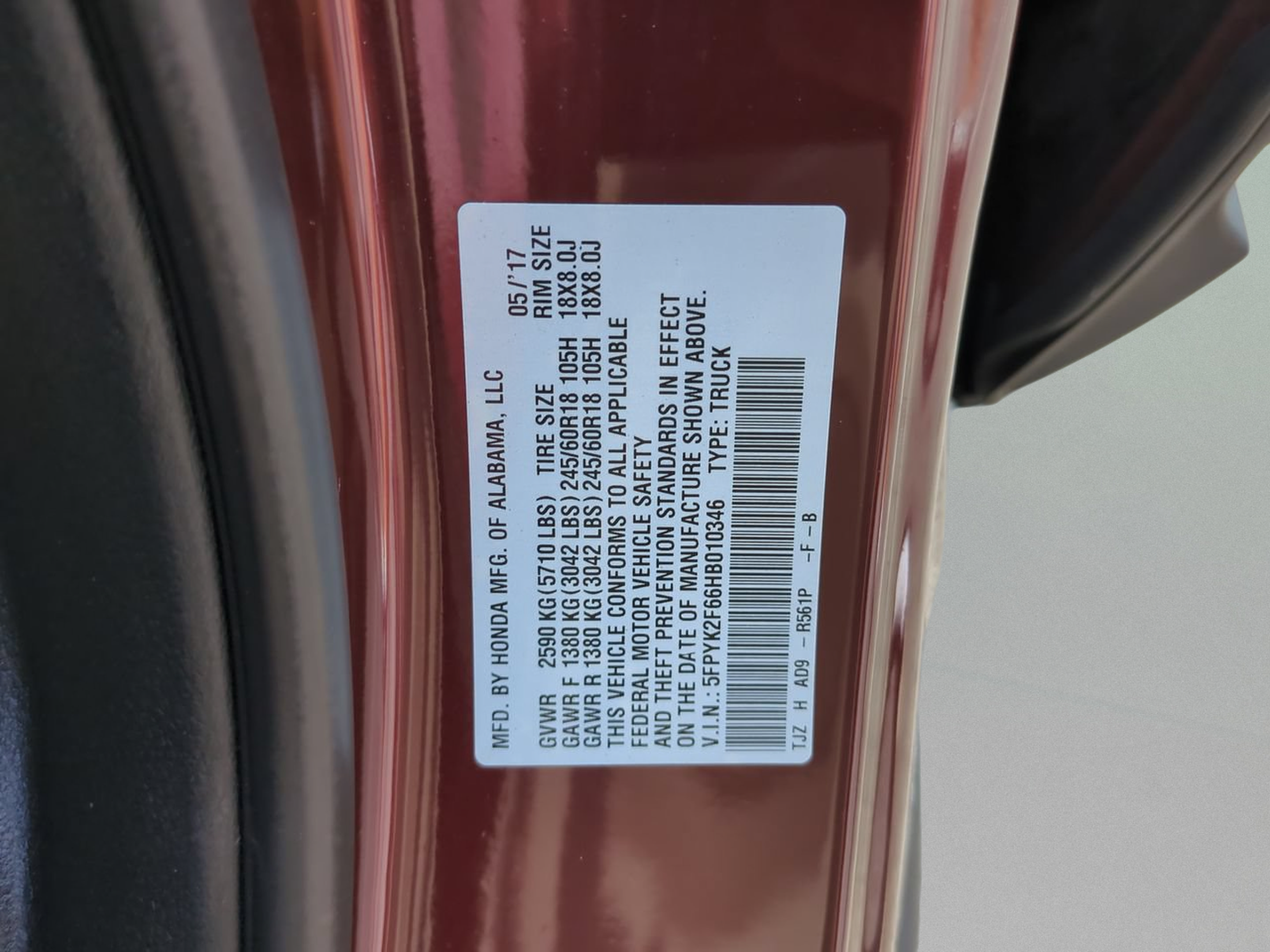 Used 2017 Honda Ridgeline RTL-T image 22