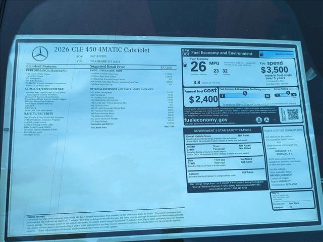 New 2026 Mercedes-Benz CLE 450 4MATIC Cabriolet image 18
