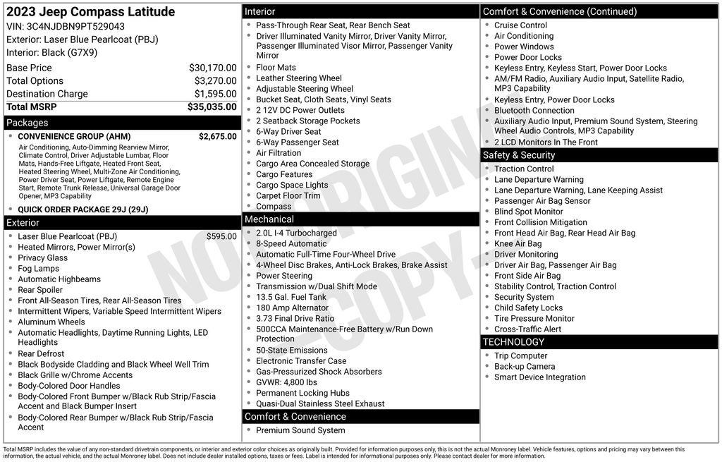 Used 2023 Jeep Compass Latitude w/ Convenience Group AWD/4WD image 3