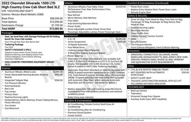 Used 2022 Chevrolet Silverado 1500 High Country image 45