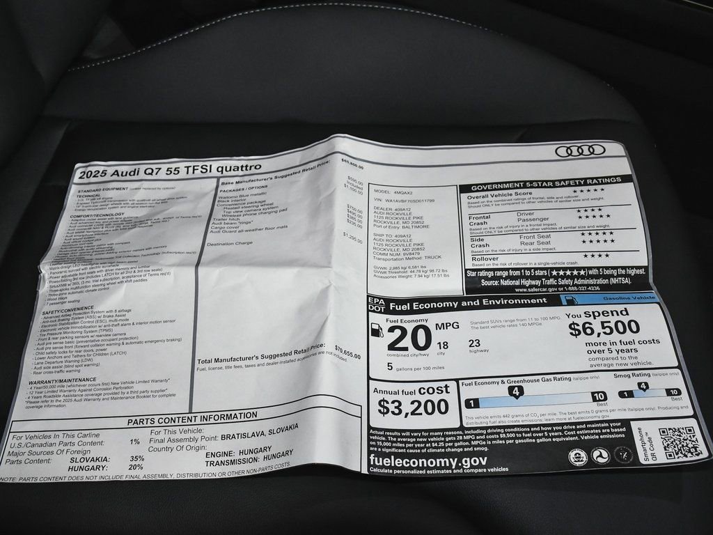 Used 2025 Audi Q7 3.0T Premium w/ Convenience Package image 86