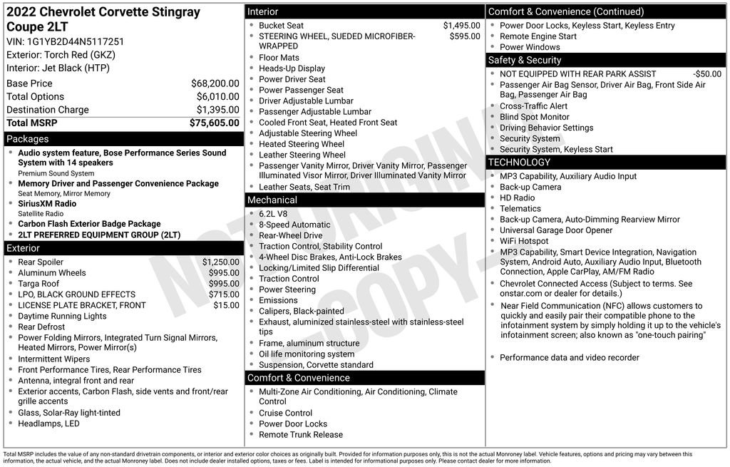Certified 2022 Chevrolet Corvette Stingray Preferred Cpe w/ 2LT image 41