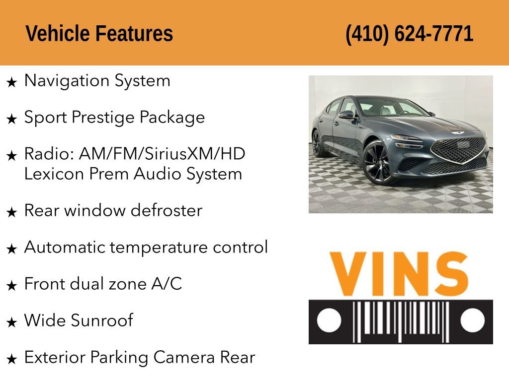 Used 2023 Genesis G70 2.0T w/ Sport Prestige Package image 5