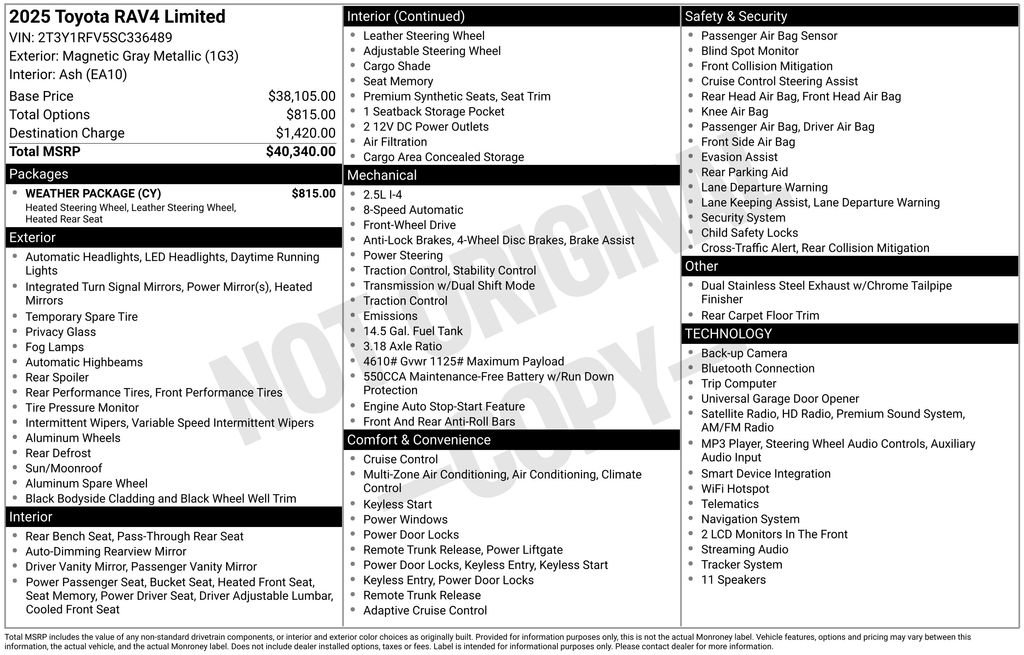 Certified 2025 Toyota RAV4 Limited w/ Weather Package FWD image 30