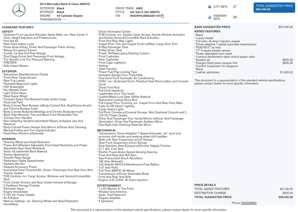 Used 2014 Mercedes-Benz E 350 E350 w/ Premium 1 Package image 2