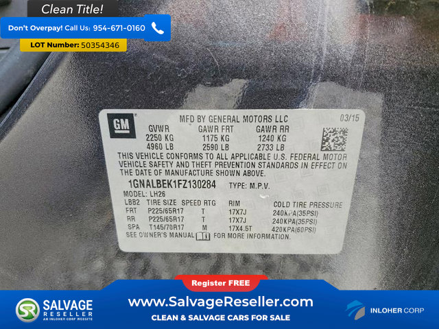 Used 2015 Chevrolet Equinox LT w/ Driver Convenience Package FWD image 17