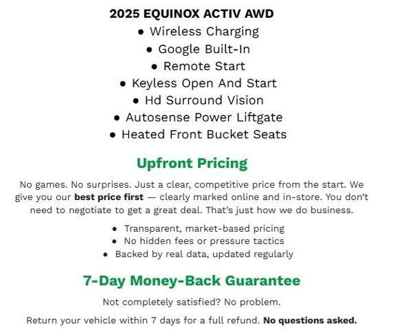 Certified 2025 Chevrolet Equinox ACTIV w/ Safety and Technology Package