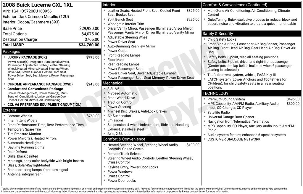 Used 2008 Buick Lucerne CXL w/ Luxury Package FWD image 15