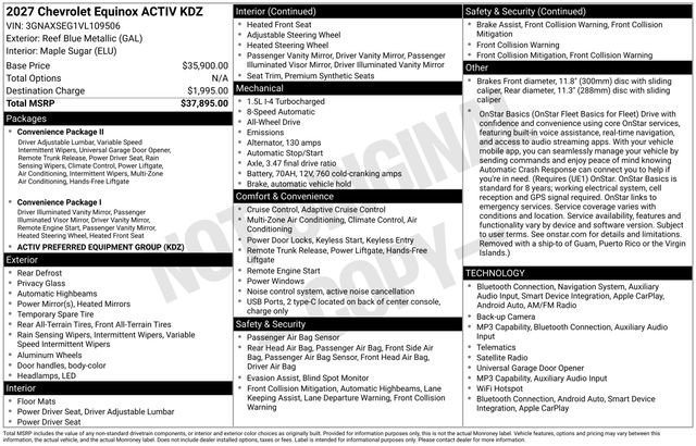 New 2027 Chevrolet Equinox ACTIV AWD/4WD image 30