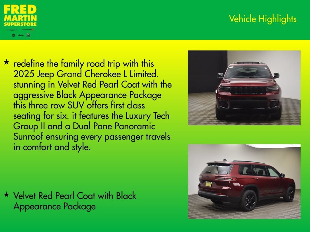 New 2025 Jeep Grand Cherokee L Limited w/ Luxury Tech Group II AWD/4WD image 8