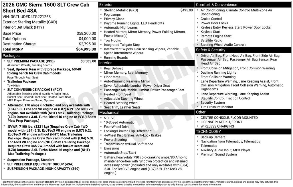 New 2026 GMC Sierra 1500 SLT w/ SLT Premium Package image 4