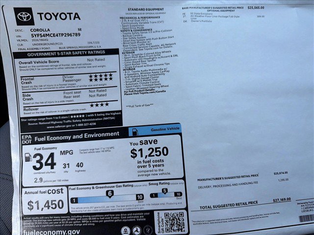 New 2026 Toyota Corolla SE FWD image 22