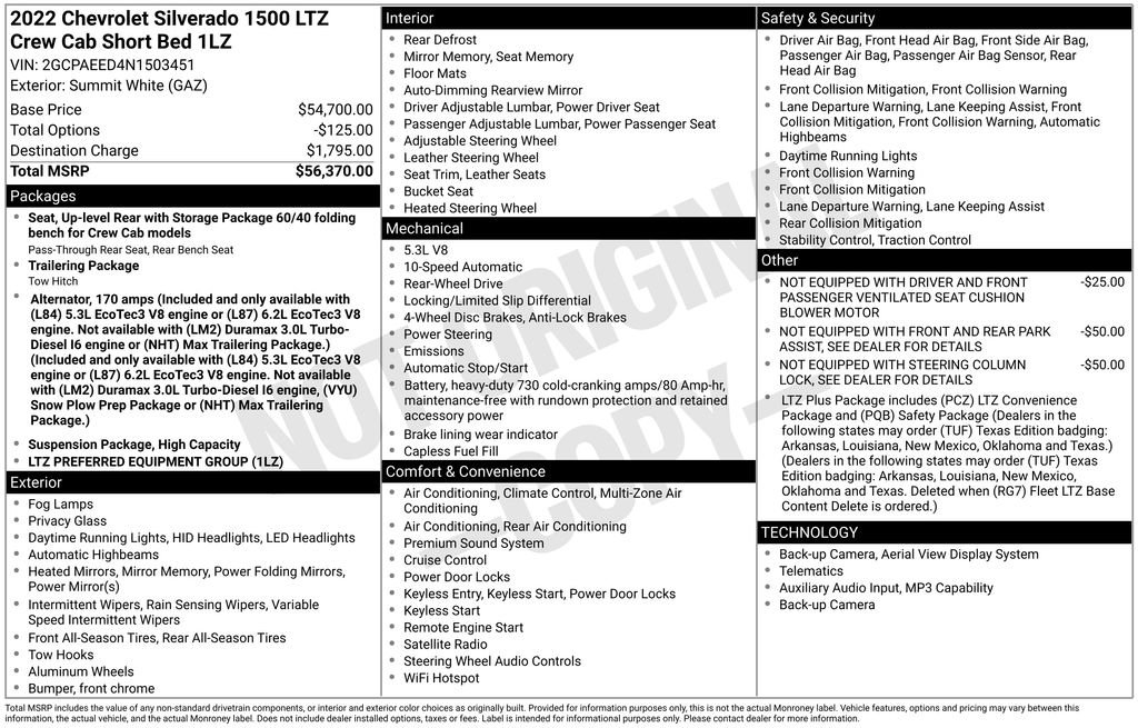Certified 2022 Chevrolet Silverado 1500 LTZ RWD image 5