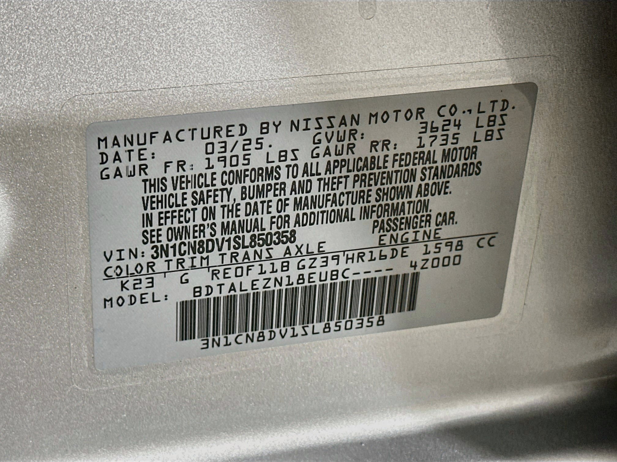 Used 2025 Nissan Versa S w/ S Plus Package FWD image 12