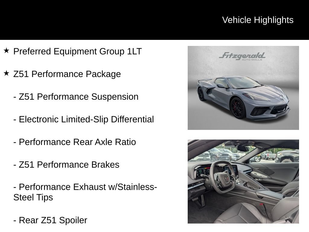 Used 2025 Chevrolet Corvette Stingray Convertible w/ Z51 Performance Package RWD image 9