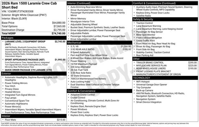New 2026 RAM 1500 Laramie AWD/4WD image 37