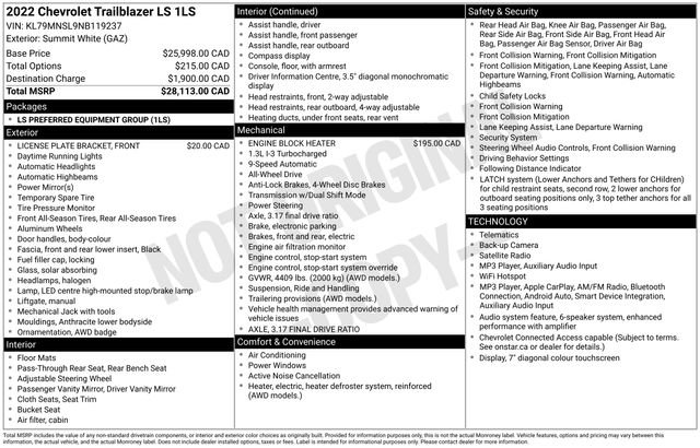 Used 2022 Chevrolet TrailBlazer LS AWD/4WD image 7