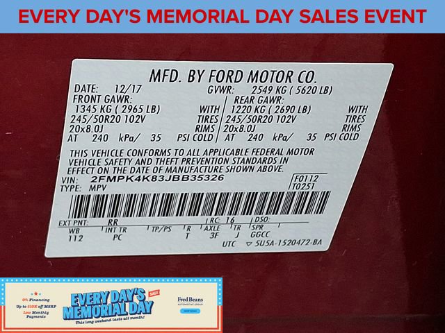 Certified 2018 Ford Edge Titanium w/ Equipment Group 301A AWD/4WD image 27