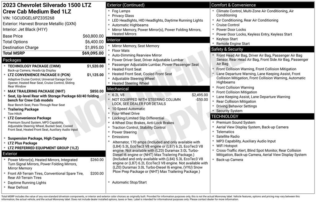 Used 2023 Chevrolet Silverado 1500 LTZ w/ Technology Package AWD/4WD image 7