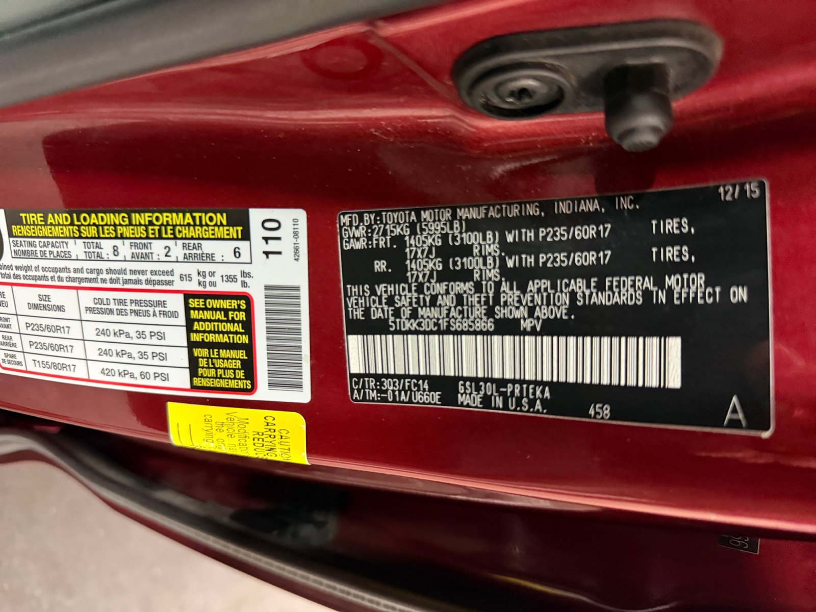 Used 2015 Toyota Sienna LE FWD image 43