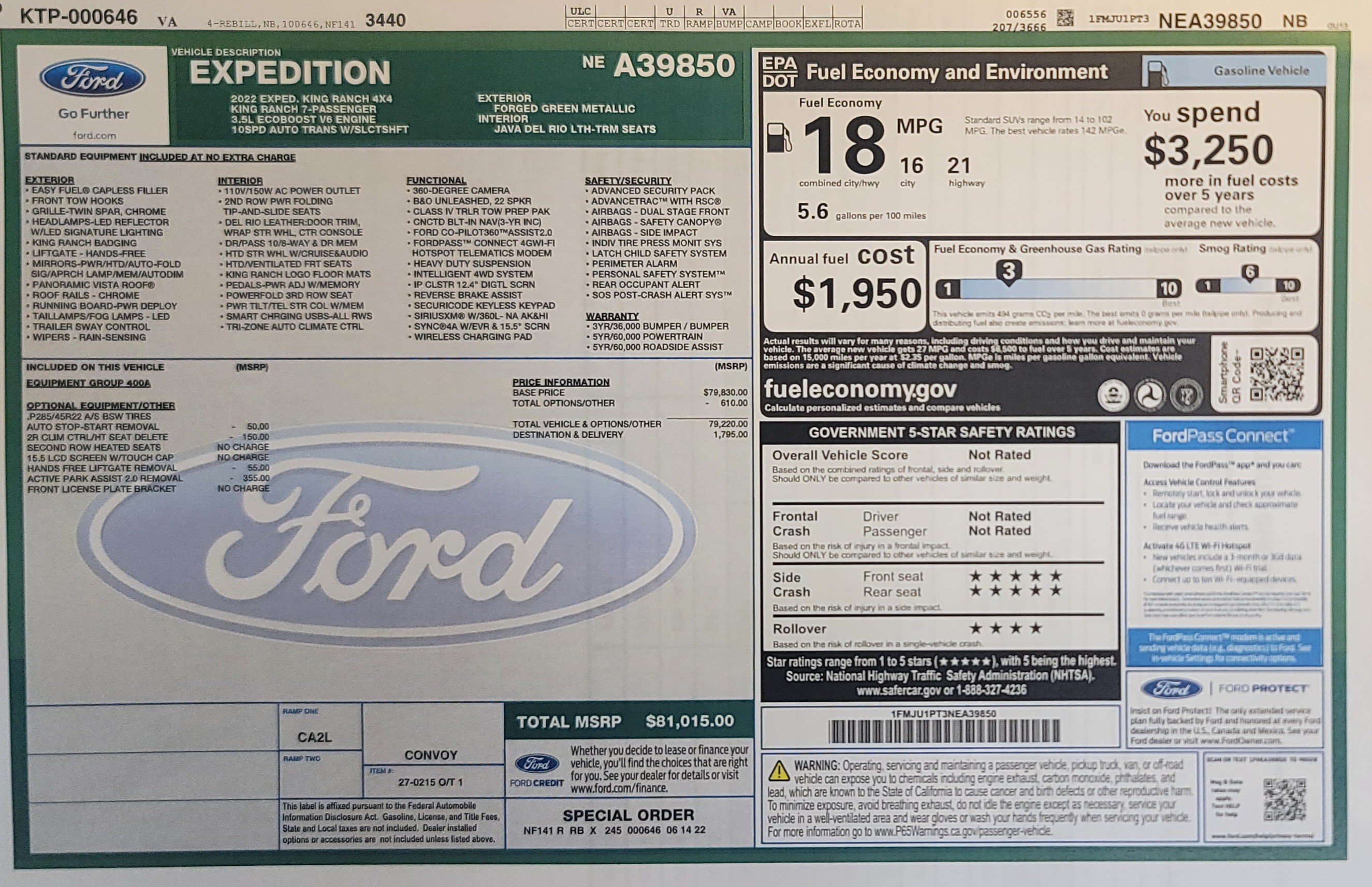 Used 2022 Ford Expedition King Ranch AWD/4WD image 2