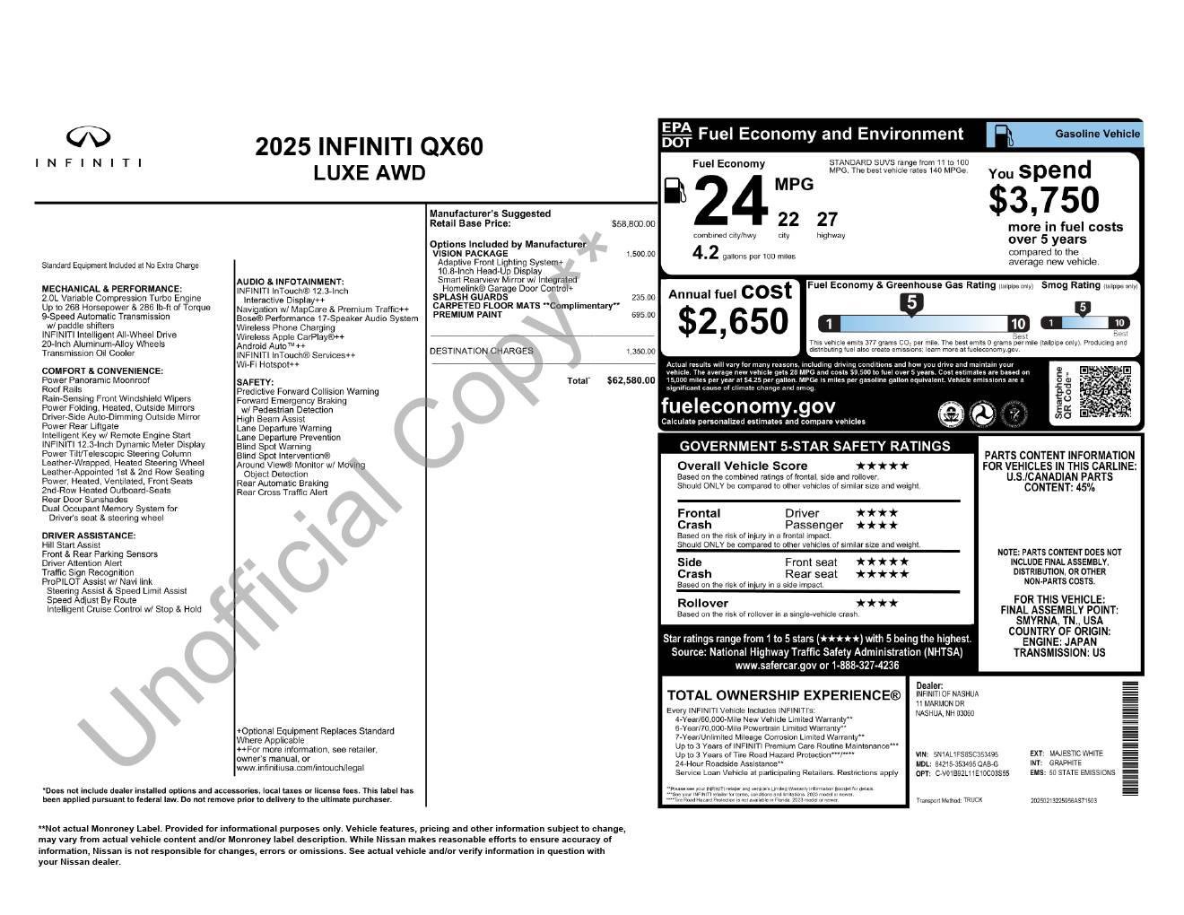 Certified 2025 INFINITI QX60 Luxe w/ Vision Package image 32