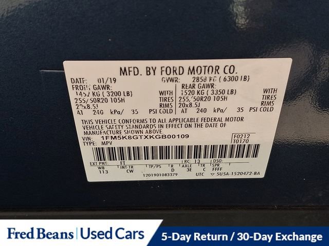 Certified 2019 Ford Explorer Sport w/ Equipment Group 401A AWD/4WD image 28