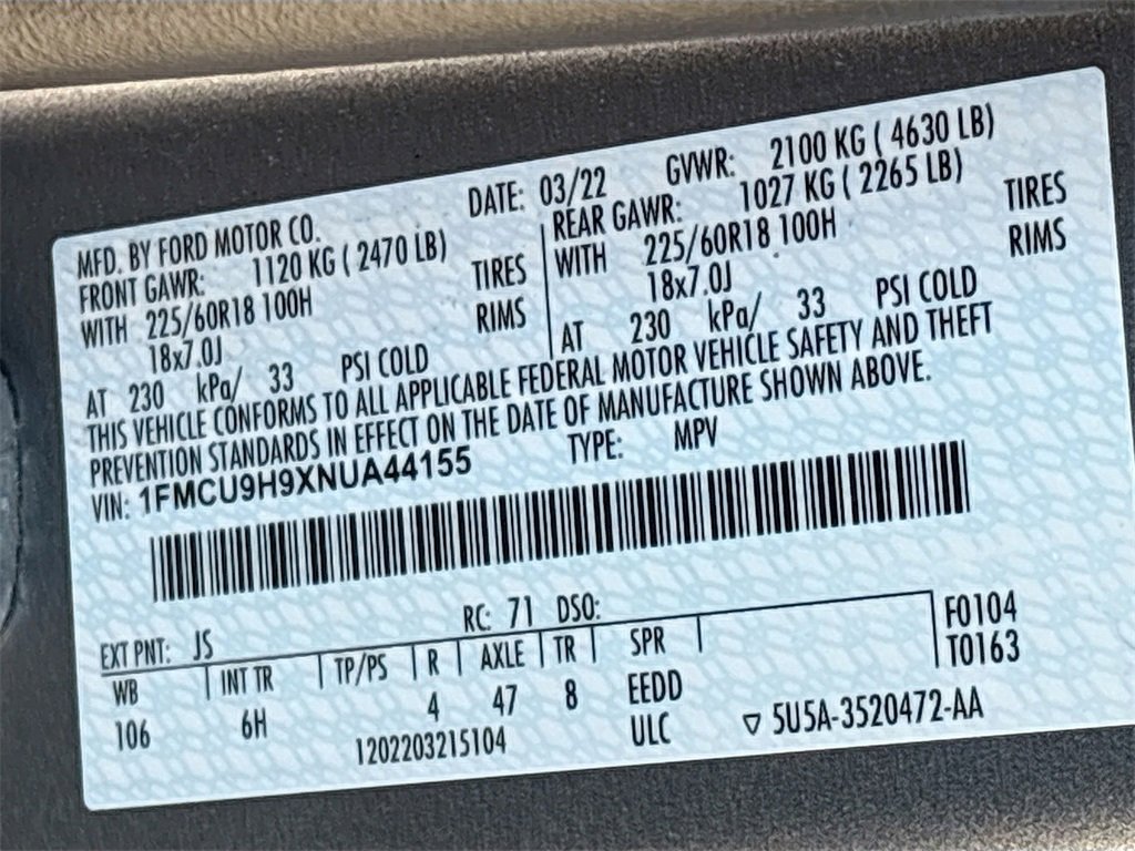 Used 2022 Ford Escape SEL image 30