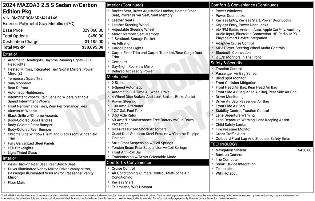 Used 2024 MAZDA MAZDA3 s image 30