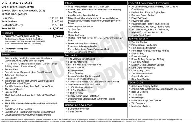 Certified 2025 BMW X7 M60i w/ Climate Comfort Package AWD/4WD image 40
