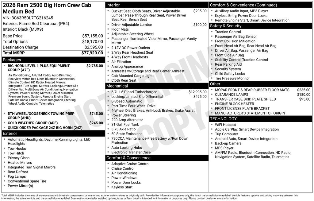 New 2026 RAM 2500 Big Horn image 4