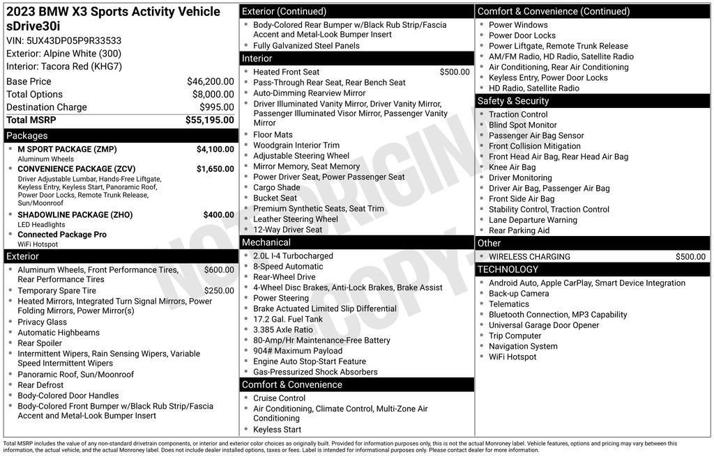 Used 2023 BMW X3 sDrive30i w/ M Sport Package image 40